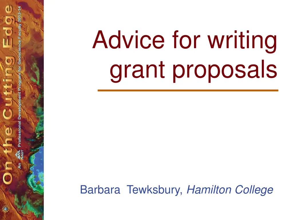 advice for writing grant proposals