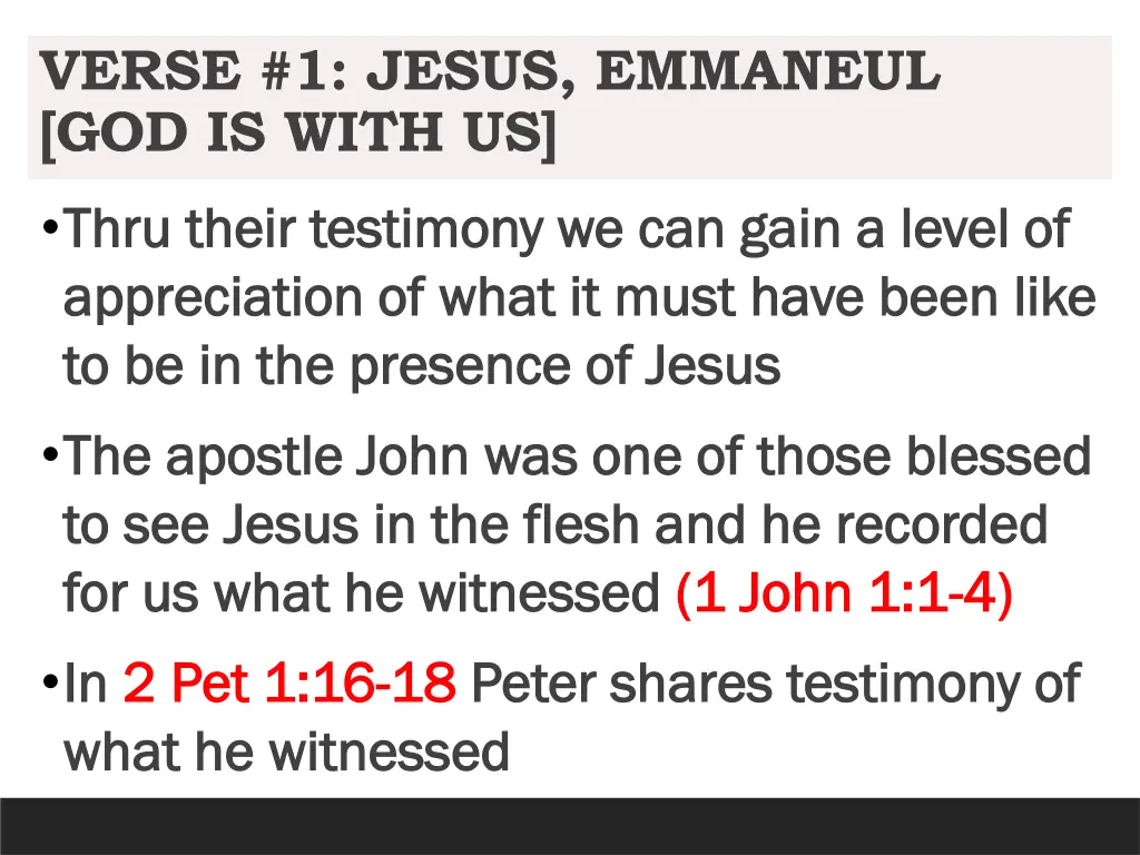 verse 1 jesus emmaneul god is with us 1