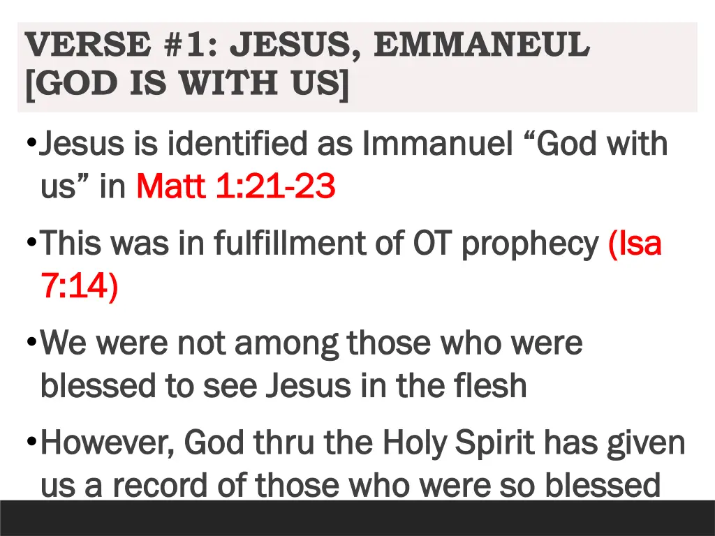 verse 1 jesus emmaneul god is with us
