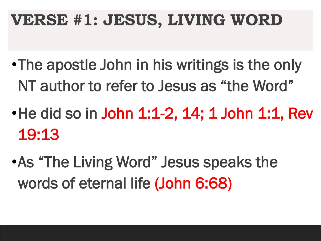 verse 1 jesus living word