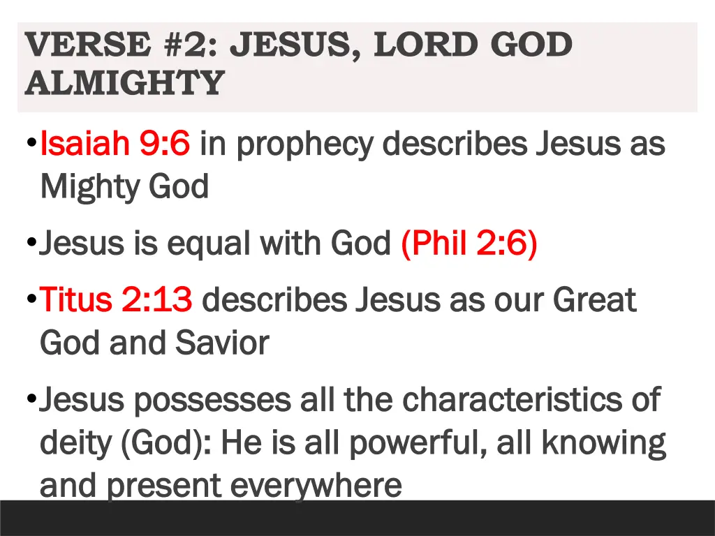 verse 2 jesus lord god almighty