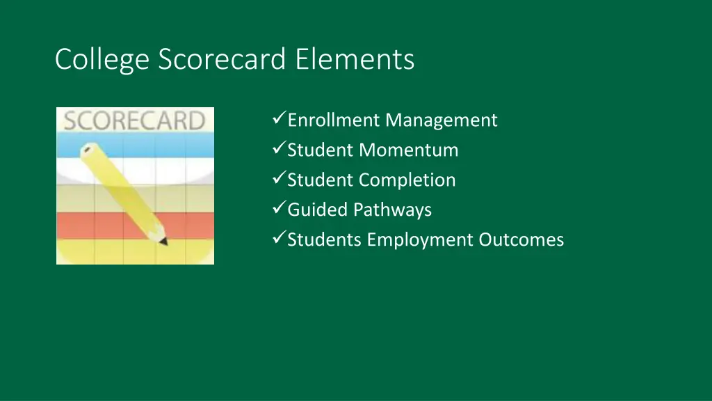 college scorecard elements