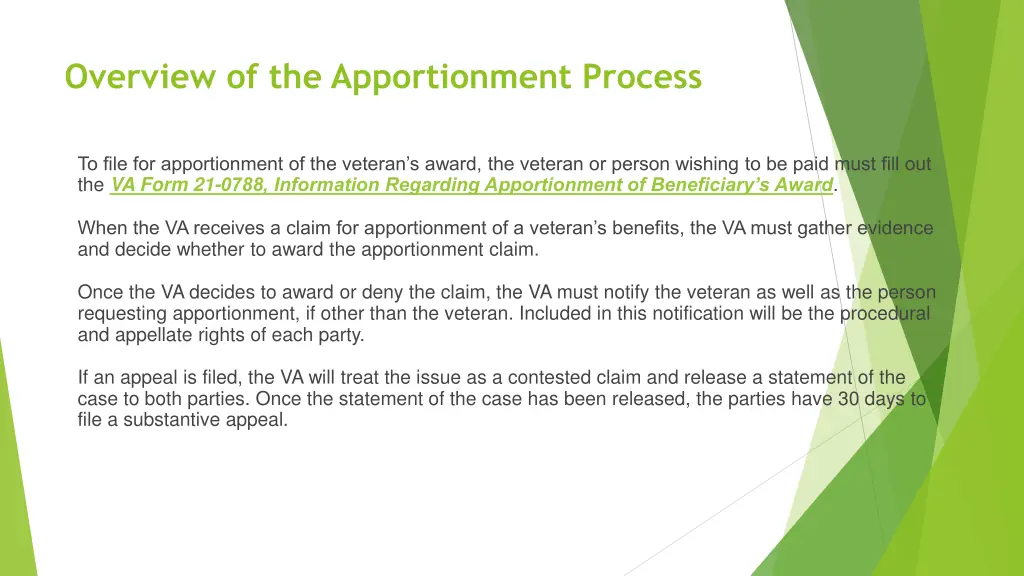 overview of the apportionment process