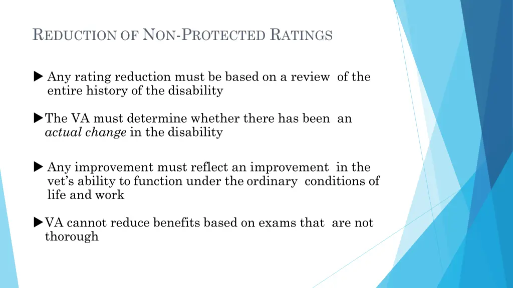 r eduction of n on p rotected r atings