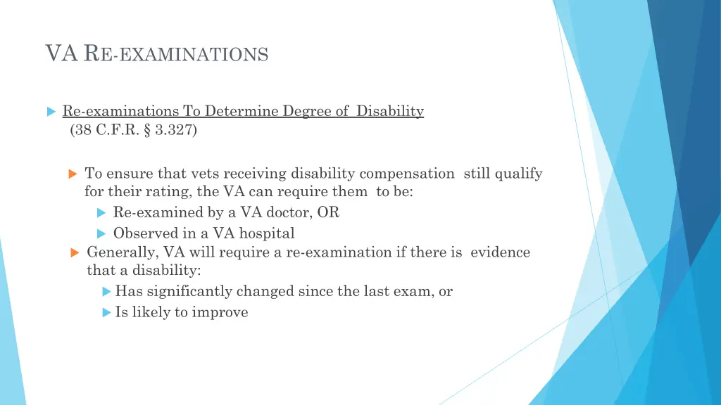 va r e examinations