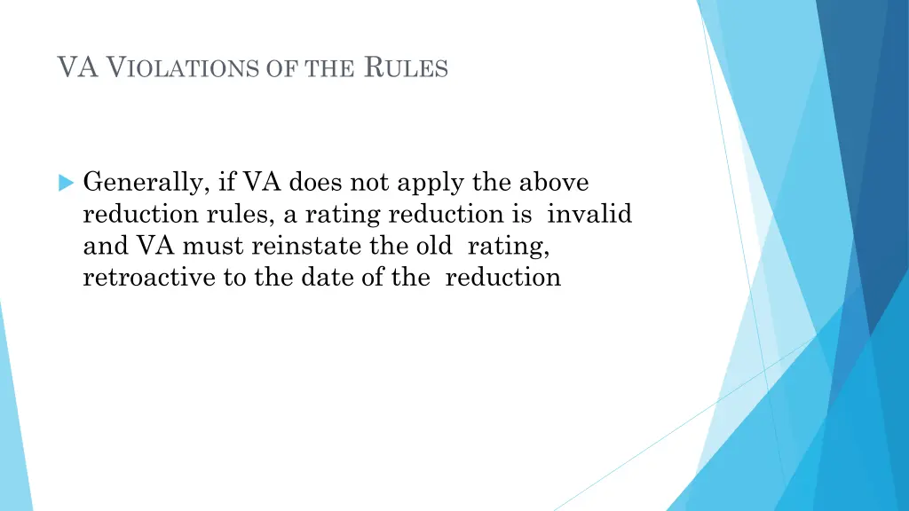 va v iolations of the r ules