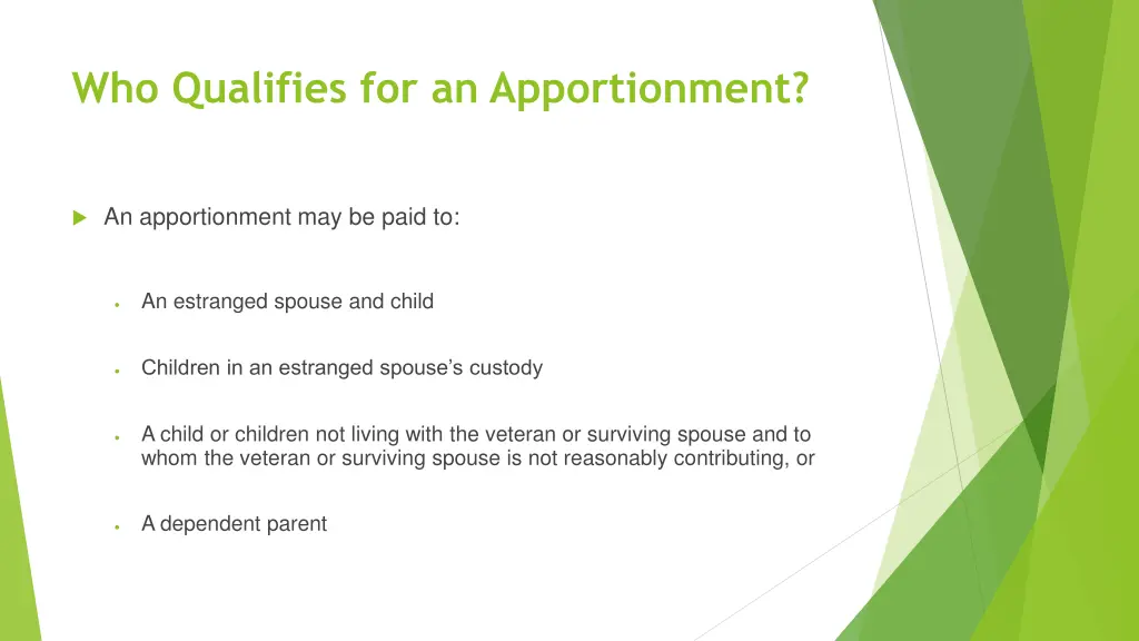 who qualifies for an apportionment