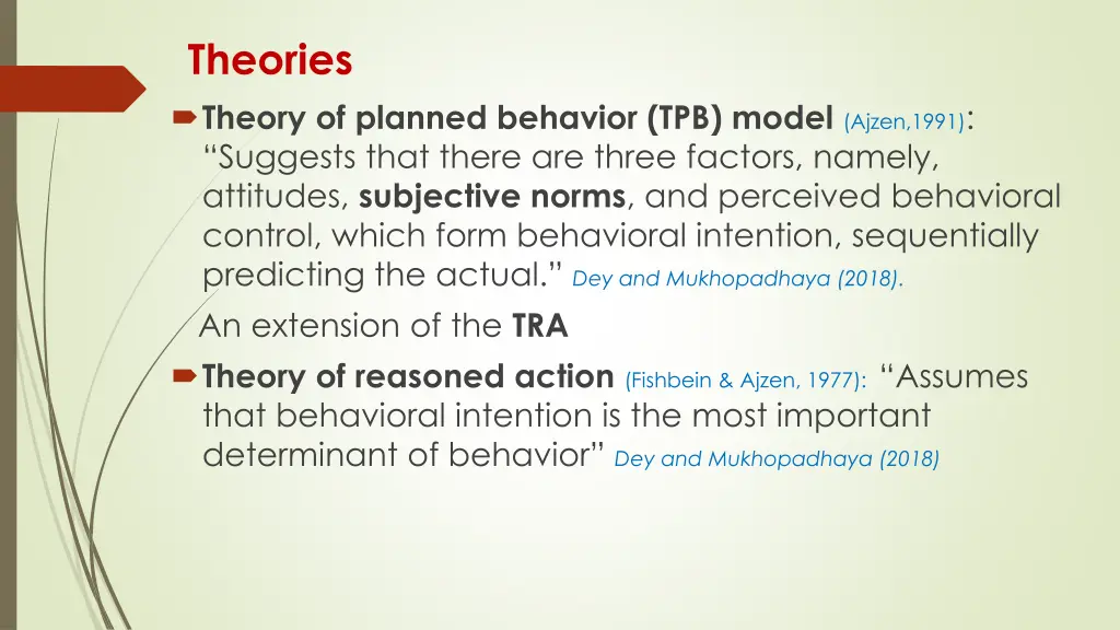 theories theory of planned behavior tpb model