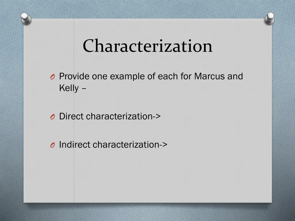 characterization 1