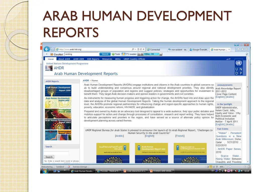 arab human development reports