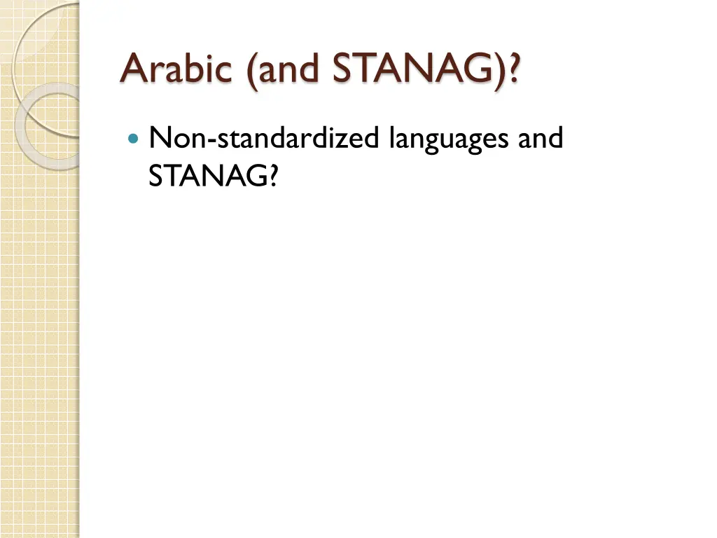 arabic and stanag
