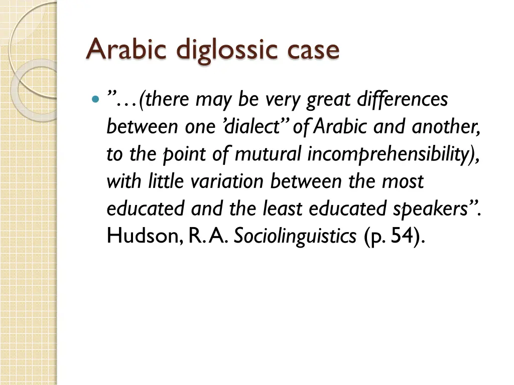 arabic diglossic case