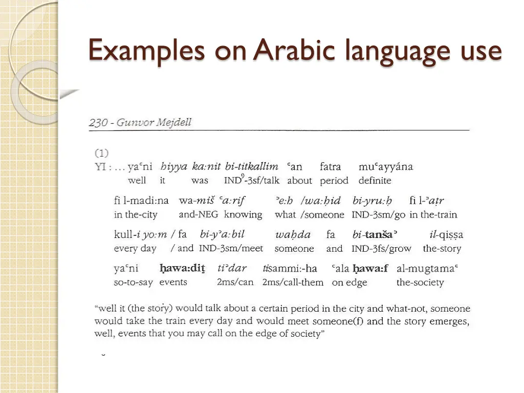 examples on arabic language use