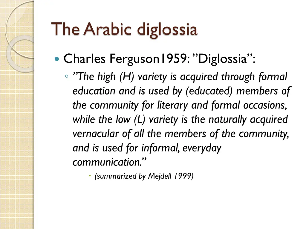 the arabic diglossia 1