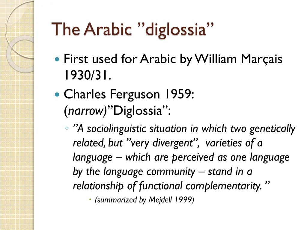 the arabic diglossia