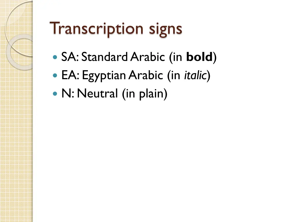 transcription signs