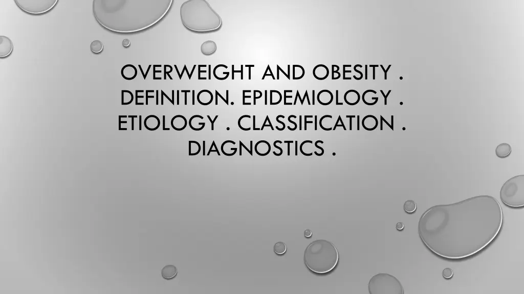 overweight and obesity definition epidemiology