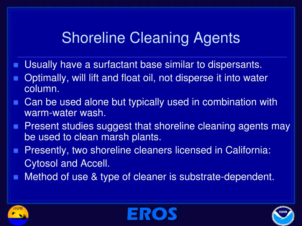 shoreline cleaning agents