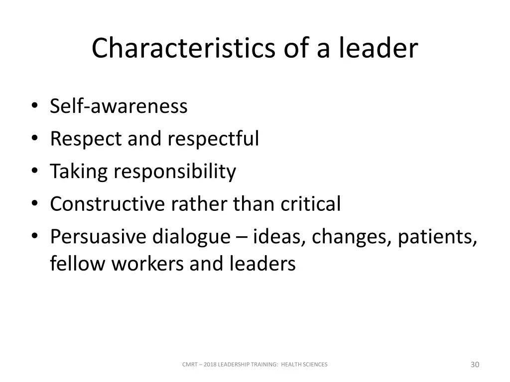 characteristics of a leader