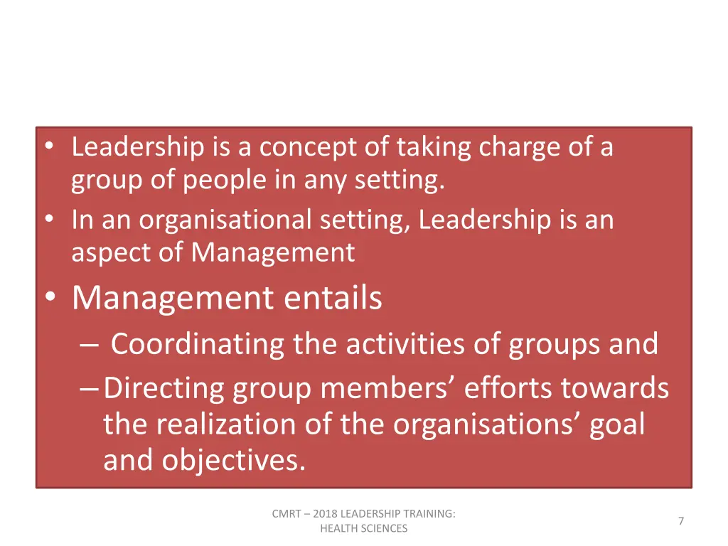 leadership is a concept of taking charge