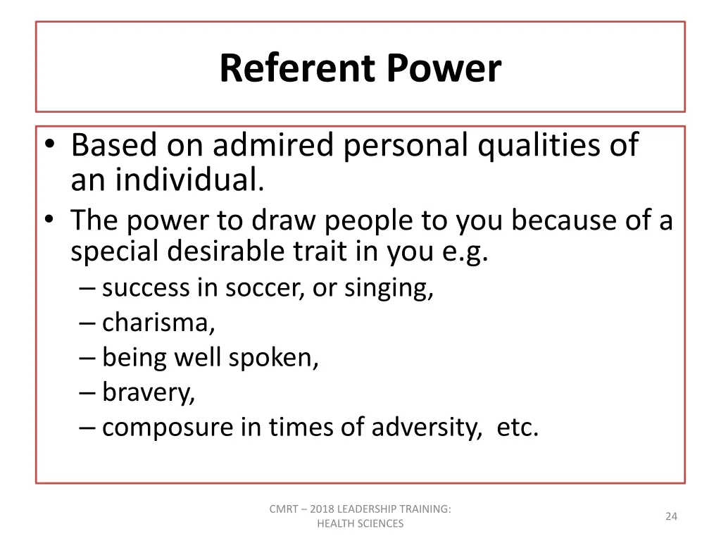 referent power