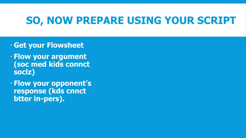 so now prepare using your script