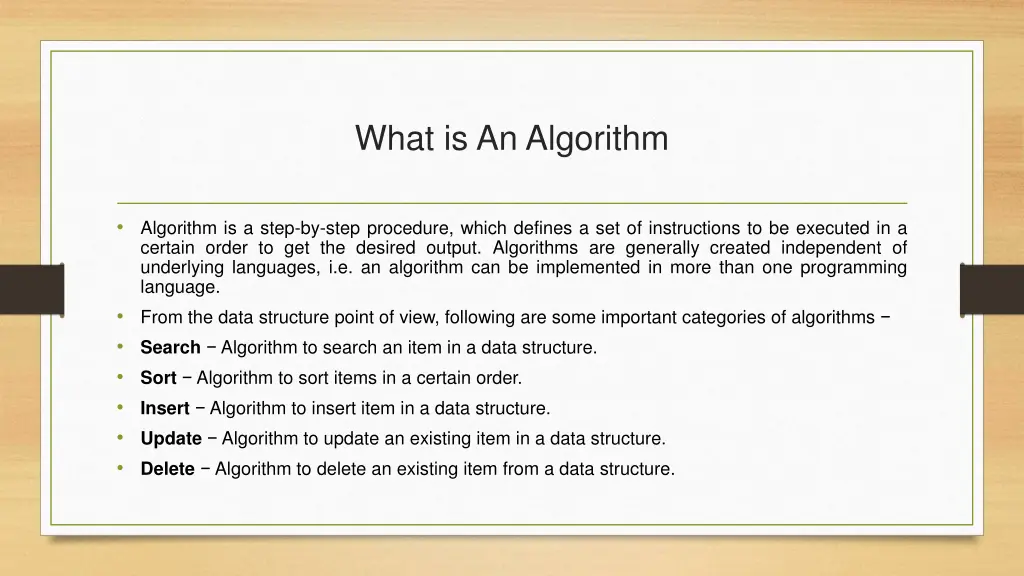 what is an algorithm