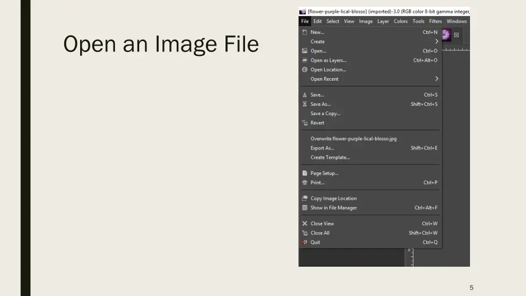 open an image file