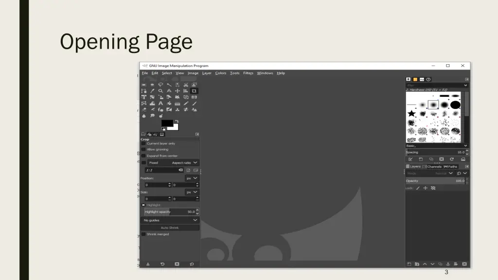 opening page
