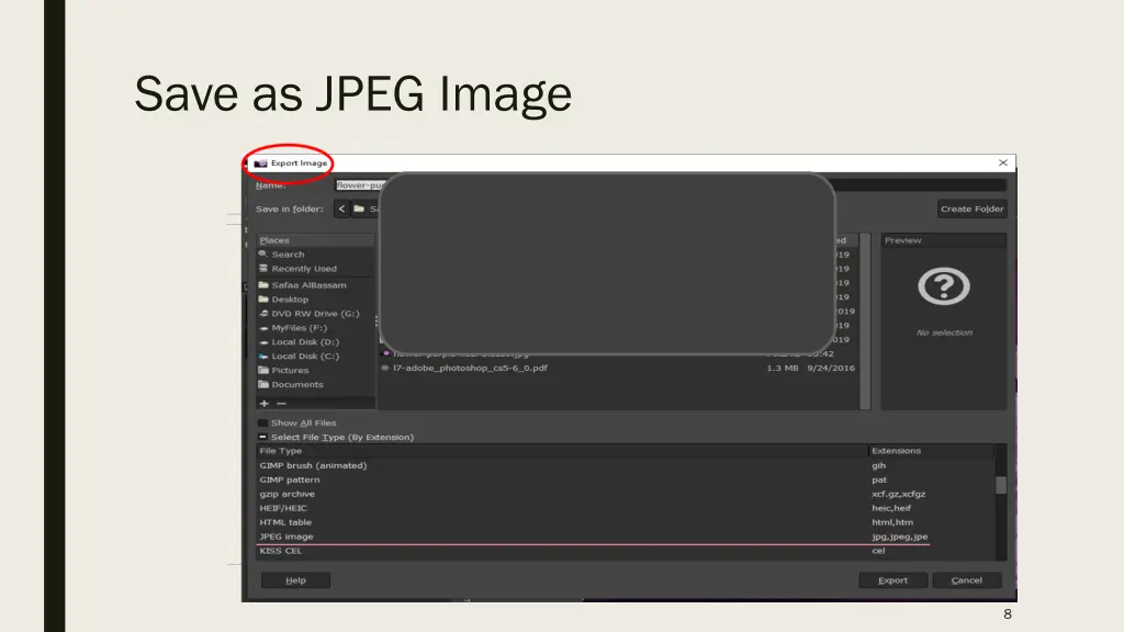 save as jpeg image