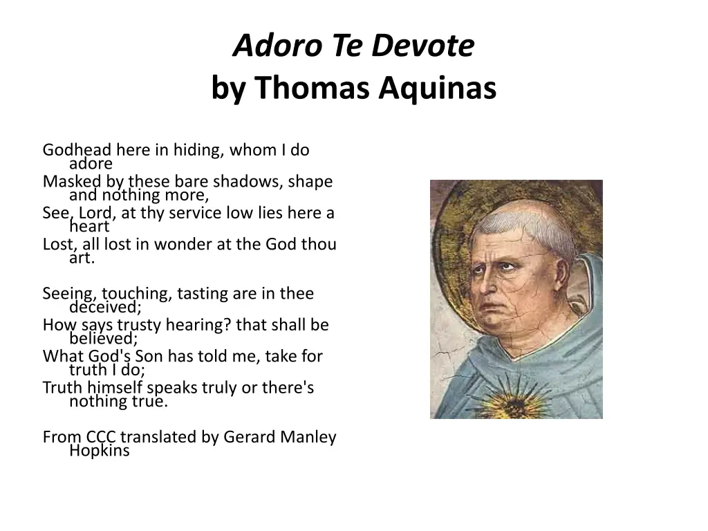 adoro te devote by thomas aquinas