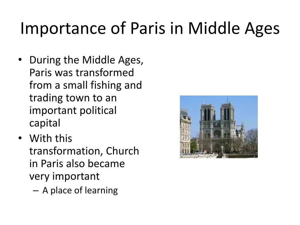 importance of paris in middle ages