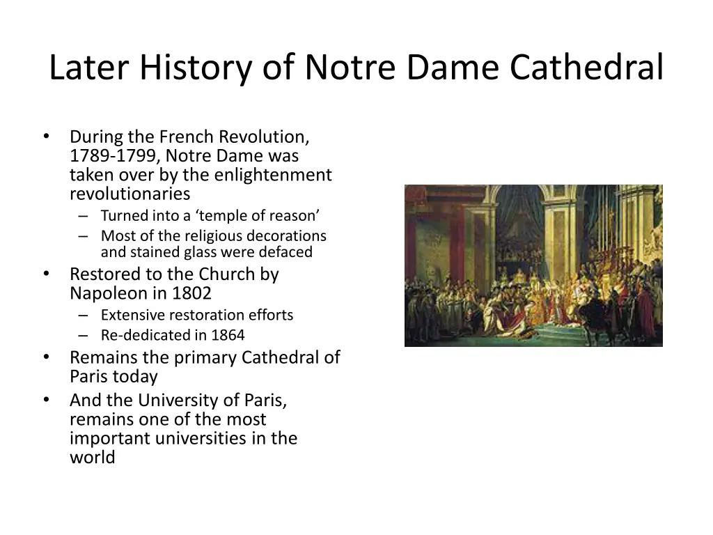 later history of notre dame cathedral