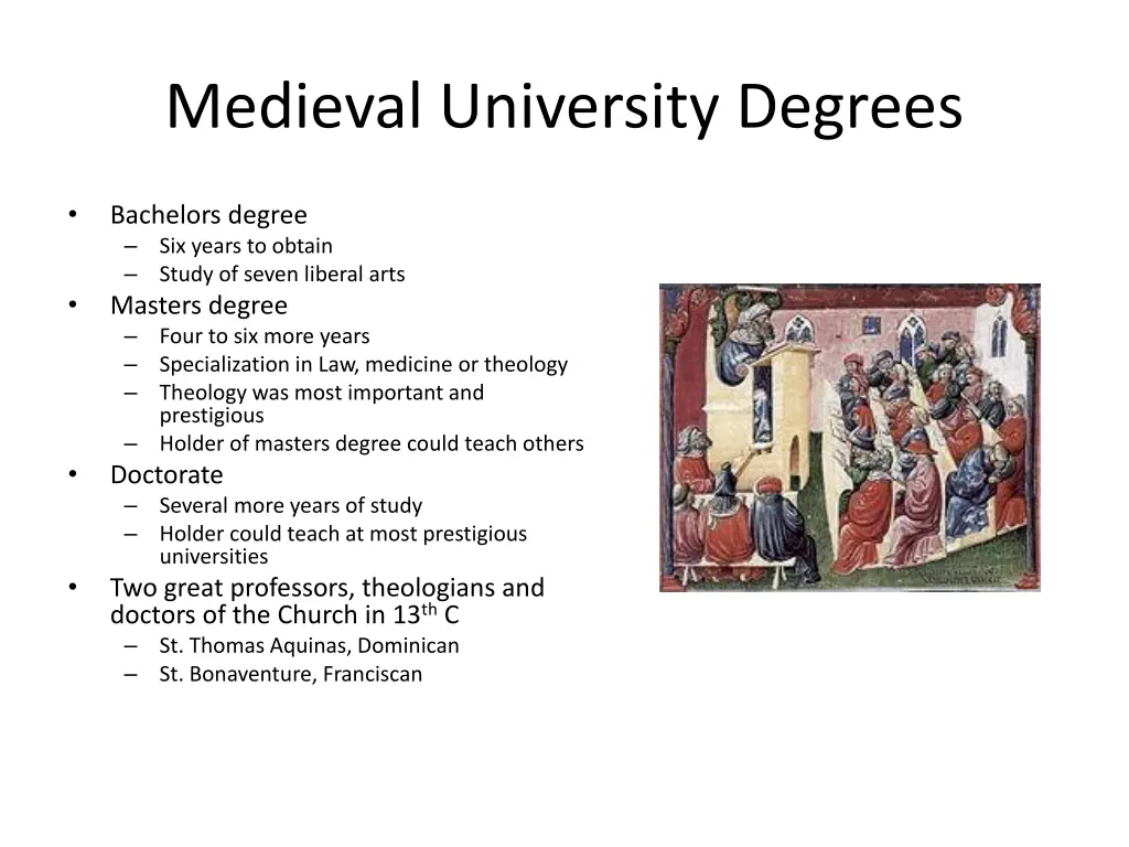 medieval university degrees