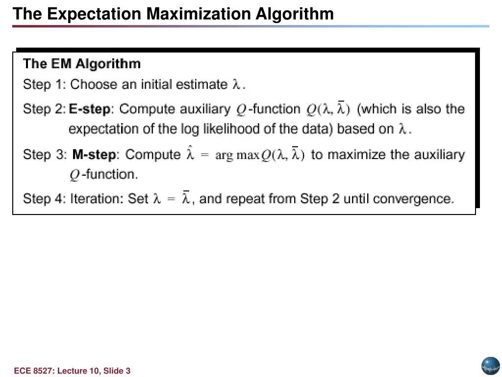 the expectation maximization algorithm