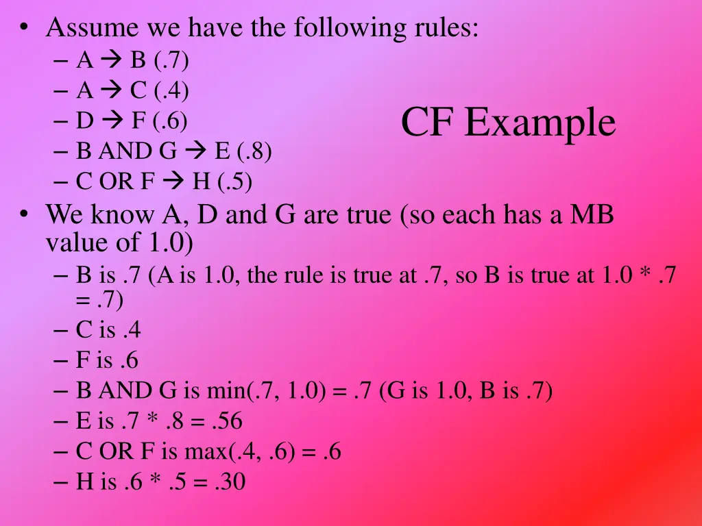assume we have the following rules
