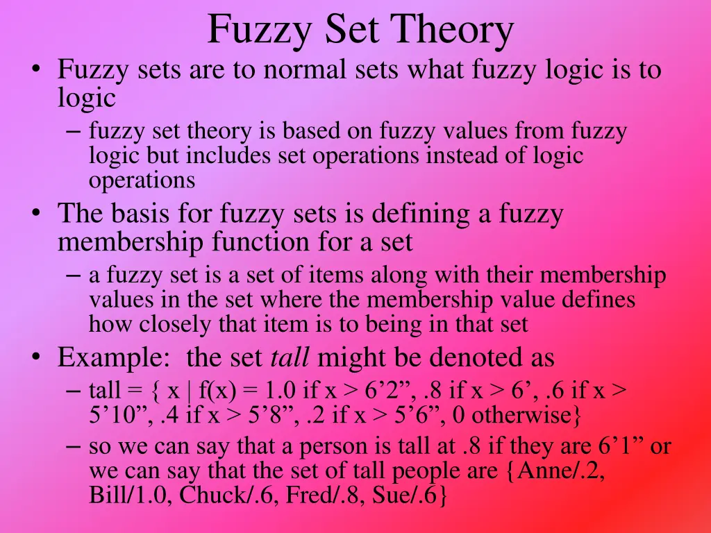 fuzzy set theory