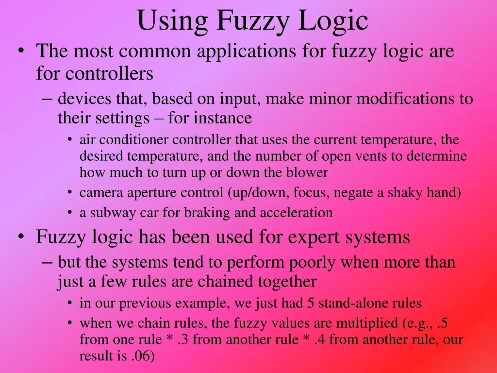 using fuzzy logic