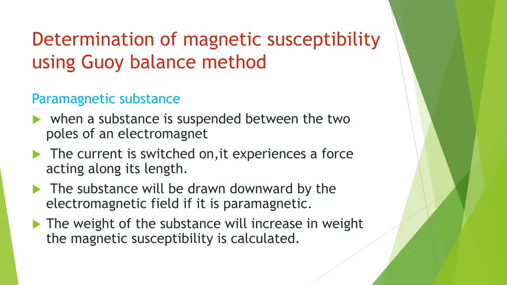determination of magnetic susceptibility using