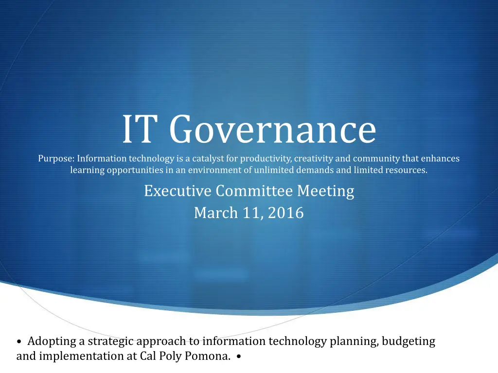 it governance purpose information technology