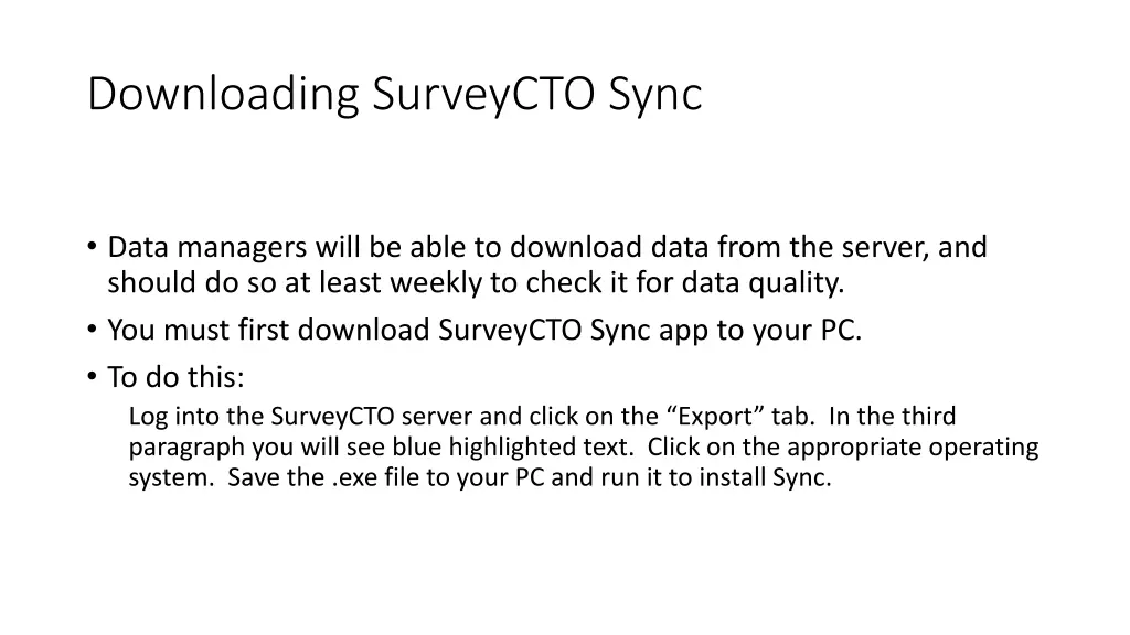 downloading surveycto sync