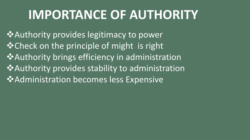 importance of authority