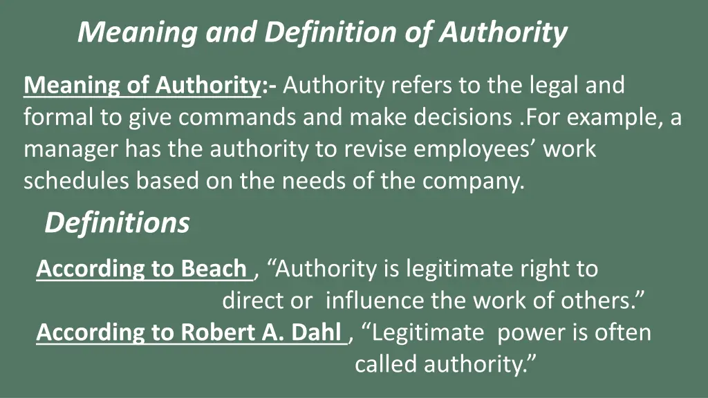 meaning and definition of authority