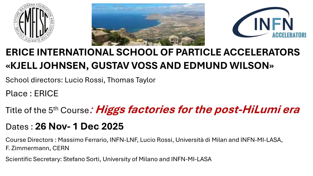 erice international school of particle