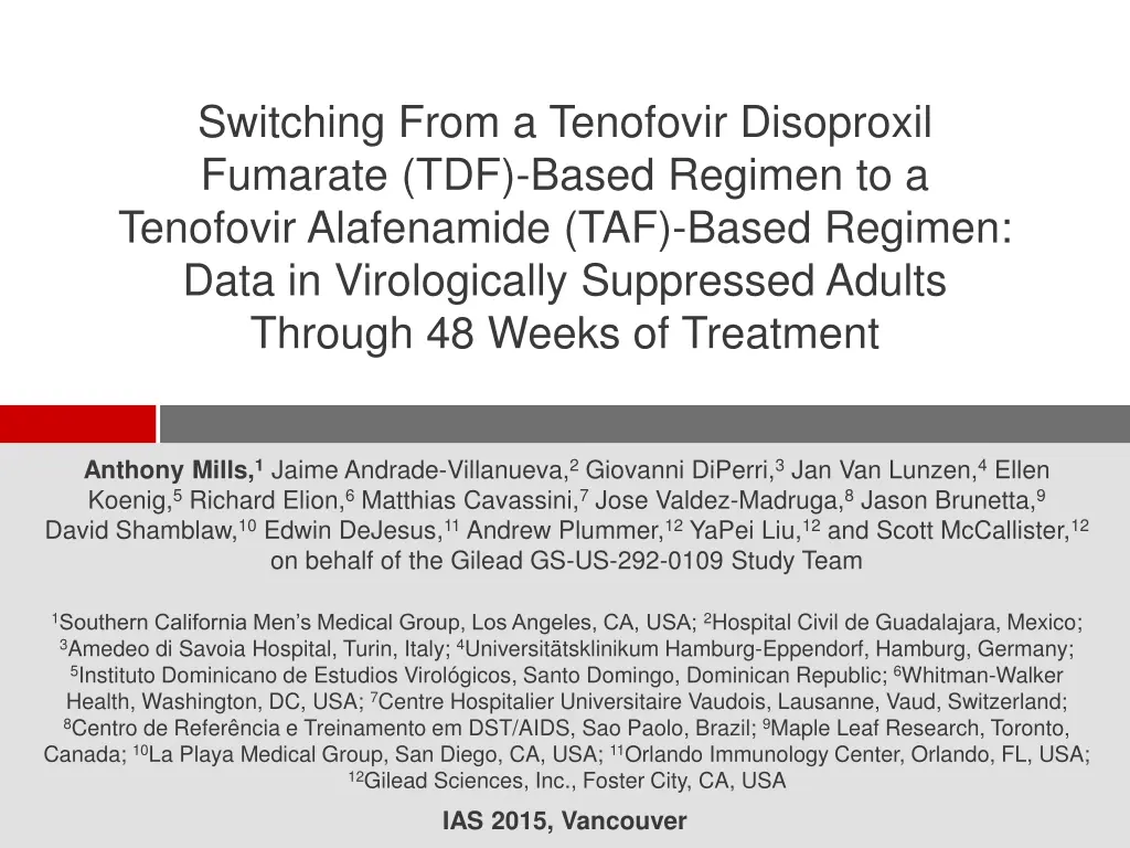 switching from a tenofovir disoproxil fumarate