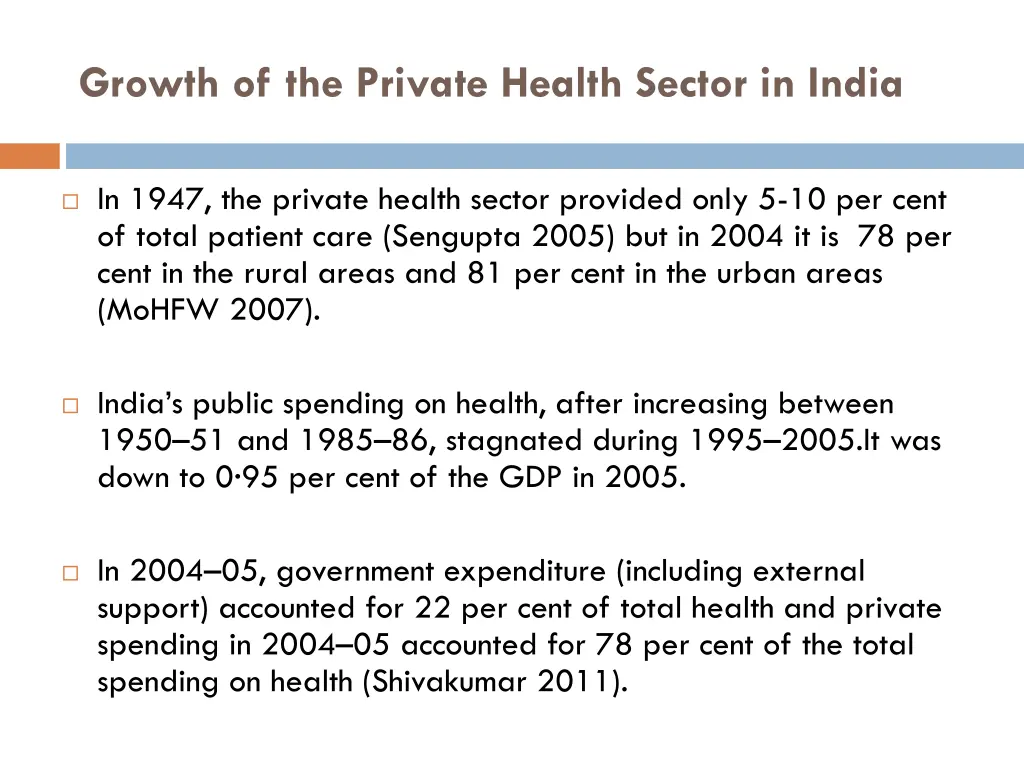 growth of the private health sector in india