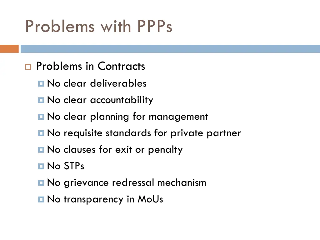 problems with ppps 1