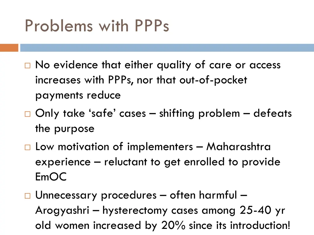 problems with ppps