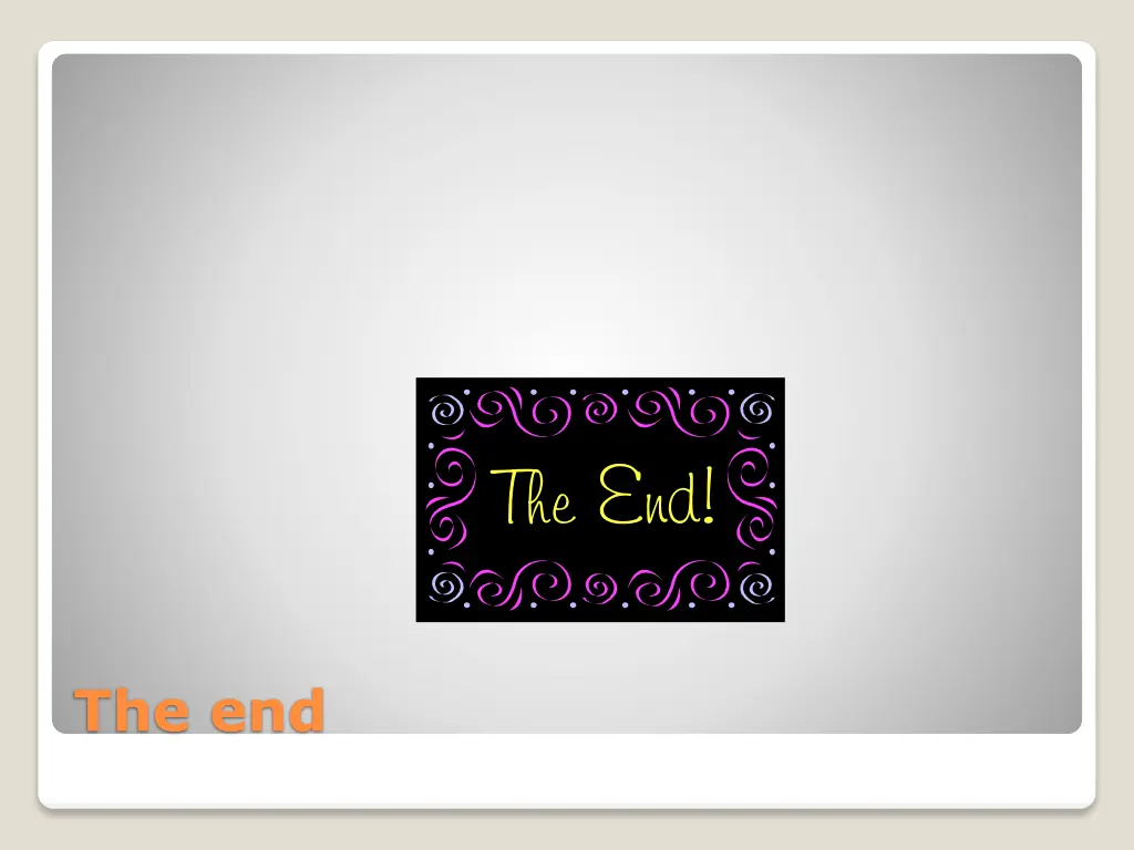 the end