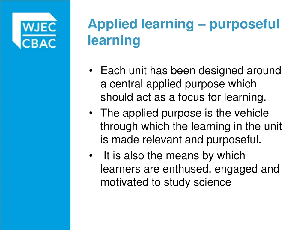 applied learning purposeful learning